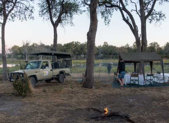 Campsite bush safari Botswana
